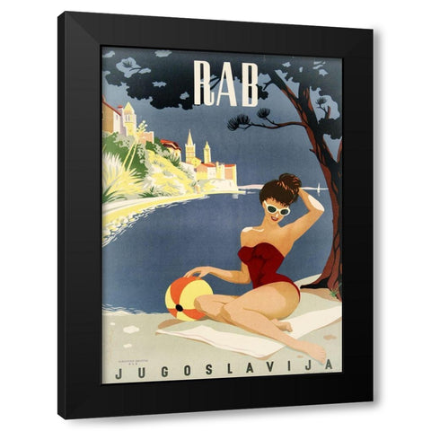 Yugoslavia Black Modern Wood Framed Art Print by Vintage Apple Collection