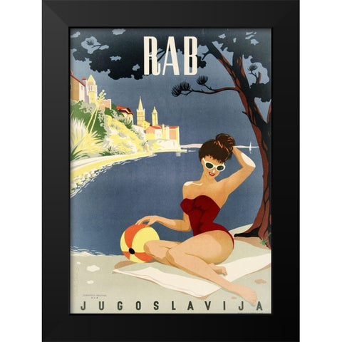 Yugoslavia Black Modern Wood Framed Art Print by Vintage Apple Collection