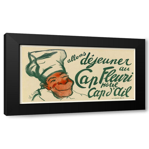 Captain Fleuri Black Modern Wood Framed Art Print by Vintage Apple Collection