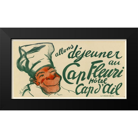 Captain Fleuri Black Modern Wood Framed Art Print by Vintage Apple Collection