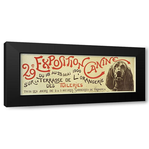 Exposition Canine Dachshund Black Modern Wood Framed Art Print with Double Matting by Vintage Apple Collection