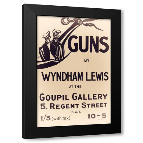British Gun Advert Black Modern Wood Framed Art Print with Double Matting by Vintage Apple Collection