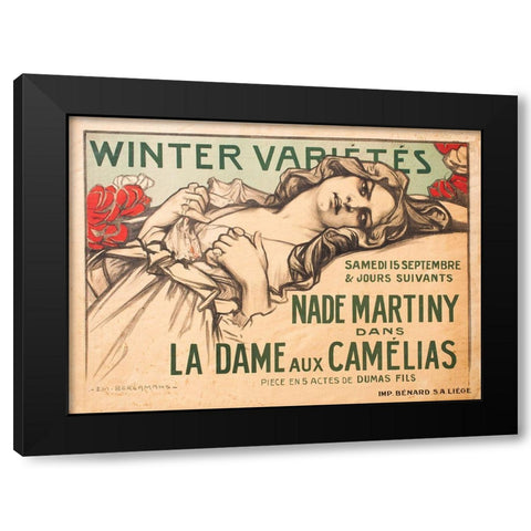 la-dame-aux-camelias Black Modern Wood Framed Art Print with Double Matting by Vintage Apple Collection