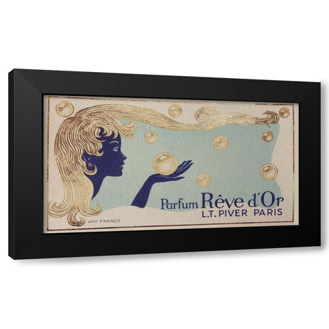 Art Deco Paris Parfum Black Modern Wood Framed Art Print with Double Matting by Vintage Apple Collection