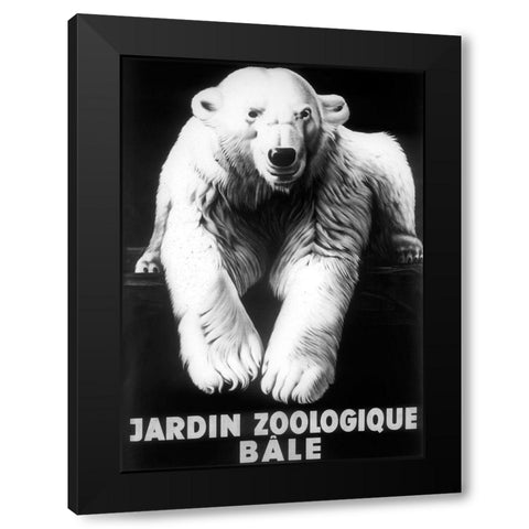 Bale Polar Bear Black Modern Wood Framed Art Print with Double Matting by Vintage Apple Collection