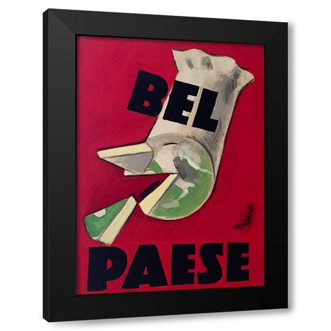 Bel Paese Black Modern Wood Framed Art Print with Double Matting by Vintage Apple Collection