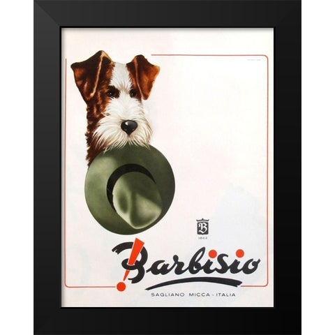 Dog Hat Black Modern Wood Framed Art Print by Vintage Apple Collection