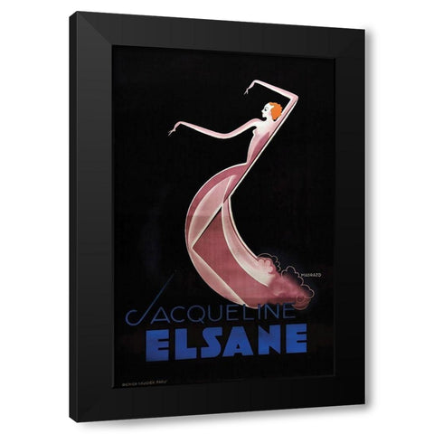 Elsane Black Modern Wood Framed Art Print with Double Matting by Vintage Apple Collection