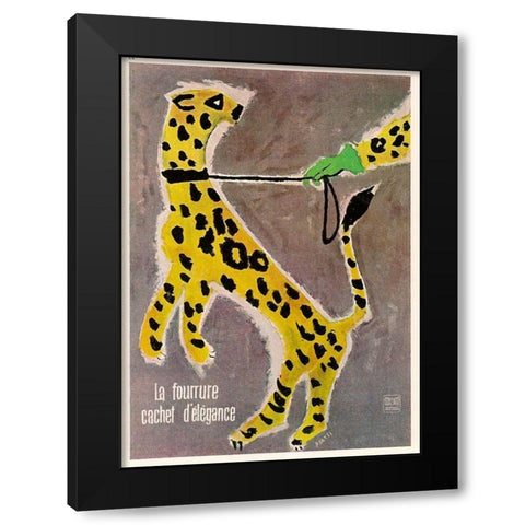 Furrier Black Modern Wood Framed Art Print with Double Matting by Vintage Apple Collection