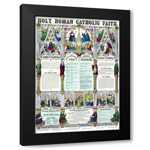 Holy Roman Catholic Church Black Modern Wood Framed Art Print with Double Matting by Vintage Apple Collection
