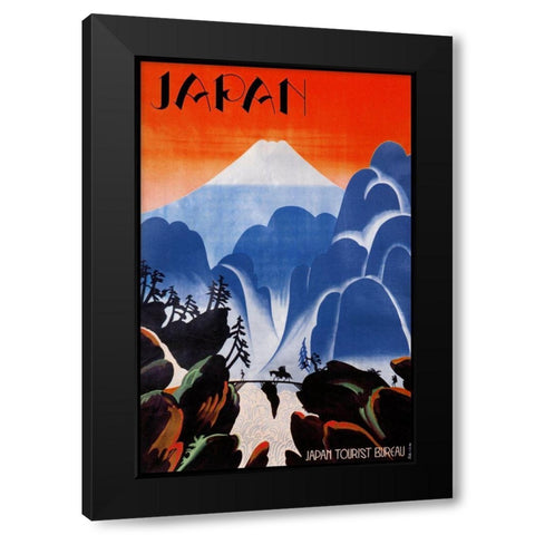Japan II Black Modern Wood Framed Art Print with Double Matting by Vintage Apple Collection