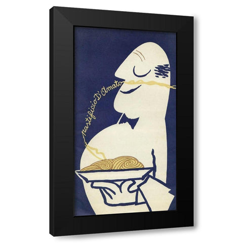 Pasta Black Modern Wood Framed Art Print with Double Matting by Vintage Apple Collection