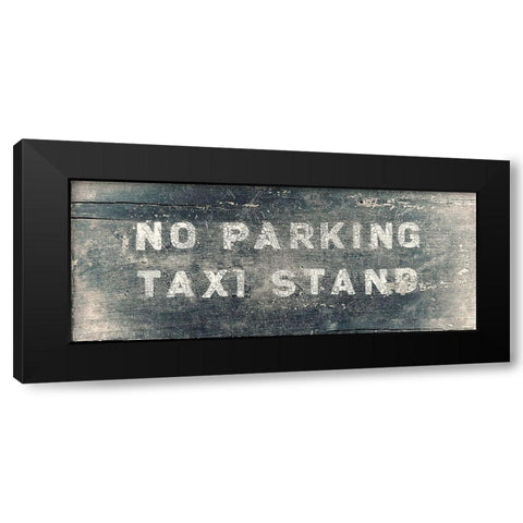 Taxi Stand Black Modern Wood Framed Art Print by Vintage Apple Collection