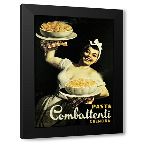 Vintage Pasta Black Modern Wood Framed Art Print by Vintage Apple Collection