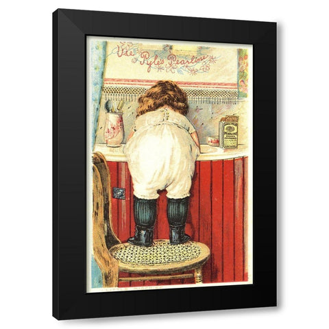 Vintage Soap Black Modern Wood Framed Art Print by Vintage Apple Collection