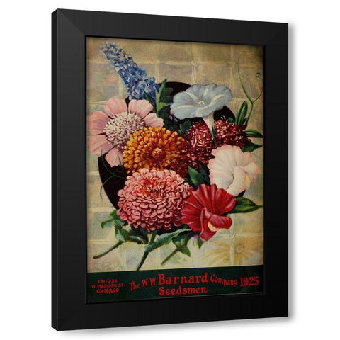 barnardsseedsbul1925_bouquet Black Modern Wood Framed Art Print by Vintage Apple Collection