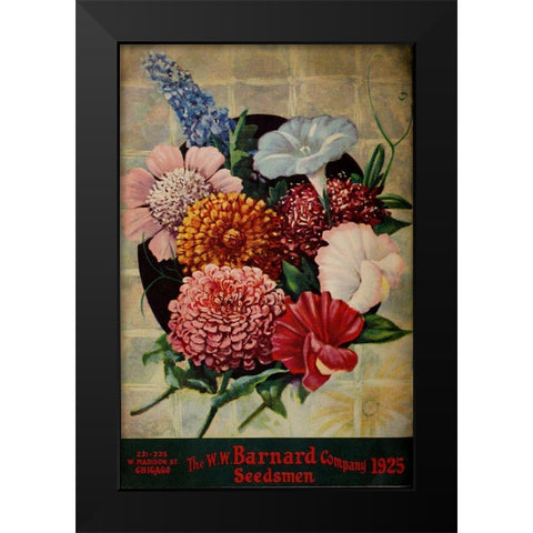 barnardsseedsbul1925_bouquet Black Modern Wood Framed Art Print by Vintage Apple Collection