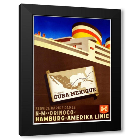 cuba_mexique Black Modern Wood Framed Art Print by Vintage Apple Collection