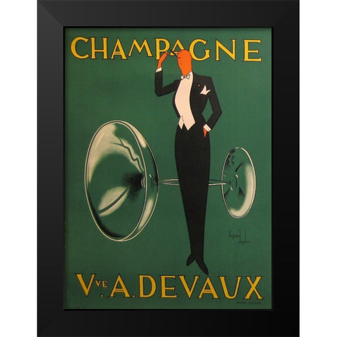 devaux Black Modern Wood Framed Art Print by Vintage Apple Collection