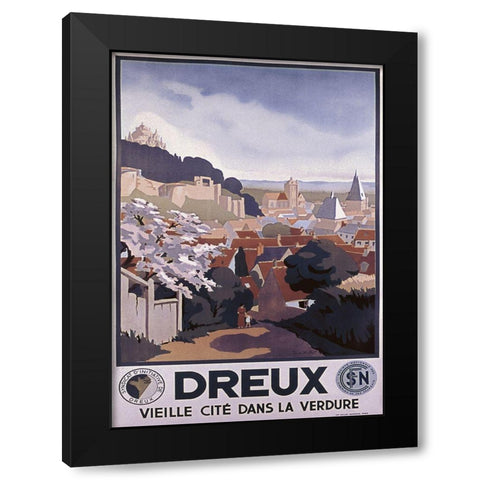 dreaux Black Modern Wood Framed Art Print with Double Matting by Vintage Apple Collection