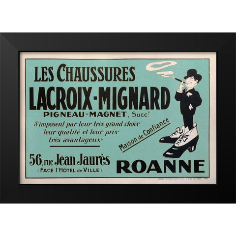 lacroix_mignard_les_chaussures Black Modern Wood Framed Art Print by Vintage Apple Collection