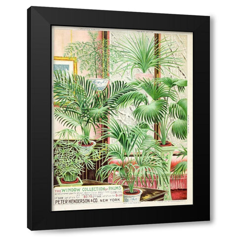 palms Black Modern Wood Framed Art Print by Vintage Apple Collection