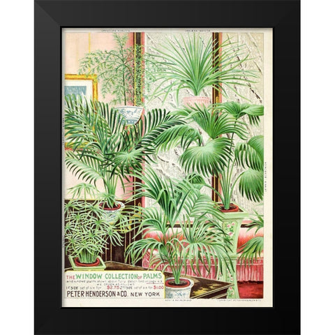 palms Black Modern Wood Framed Art Print by Vintage Apple Collection