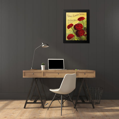redflowrers1919 Black Modern Wood Framed Art Print by Vintage Apple Collection