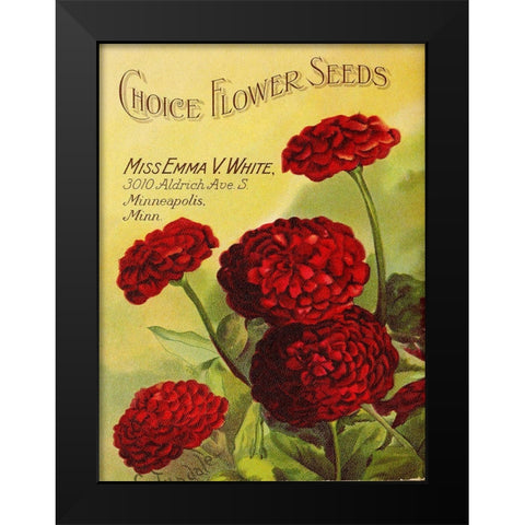 redflowrers1919 Black Modern Wood Framed Art Print by Vintage Apple Collection