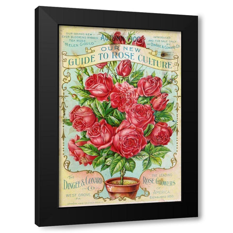 rose_culture Black Modern Wood Framed Art Print with Double Matting by Vintage Apple Collection