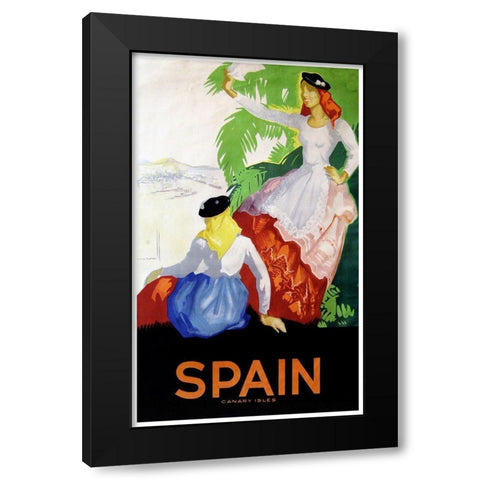 spain_canary Black Modern Wood Framed Art Print with Double Matting by Vintage Apple Collection