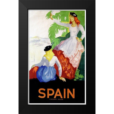 spain_canary Black Modern Wood Framed Art Print by Vintage Apple Collection