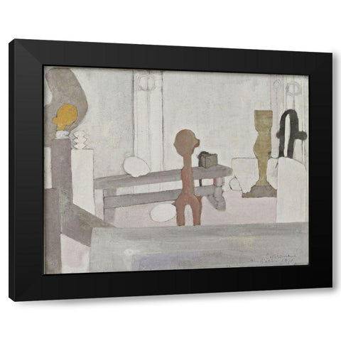Constantin Brancusi - View of the Artists Studio Black Modern Wood Framed Art Print with Double Matting by Vintage Apple Collection