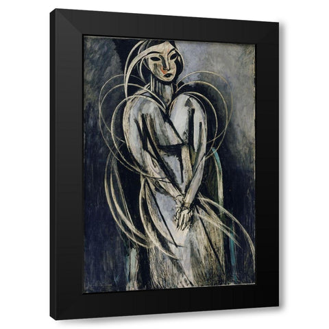 matisse portrait of yvonne landsberg 1914 Black Modern Wood Framed Art Print by Vintage Apple Collection