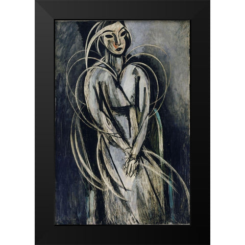 matisse portrait of yvonne landsberg 1914 Black Modern Wood Framed Art Print by Vintage Apple Collection