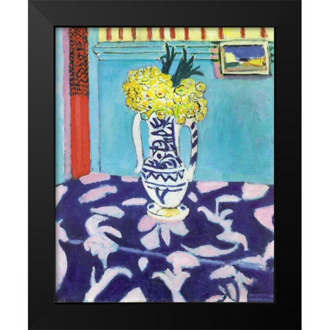 Matisse Table Black Modern Wood Framed Art Print by Vintage Apple Collection