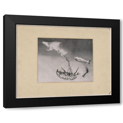 Max Ernst - Here Everything is Still Floating Black Modern Wood Framed Art Print with Double Matting by Vintage Apple Collection