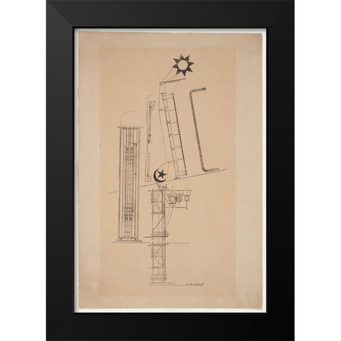 Max Ernst - Hypertrophic Trophy Black Modern Wood Framed Art Print by Vintage Apple Collection