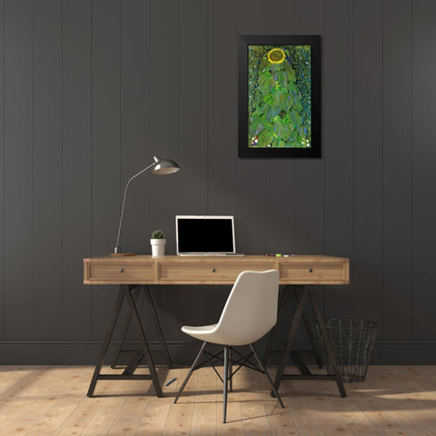 klimt_thesunflower_archival Black Modern Wood Framed Art Print by Vintage Apple Collection