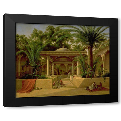Khabanija_fountain_cairo_1845 Black Modern Wood Framed Art Print with Double Matting by Vintage Apple Collection