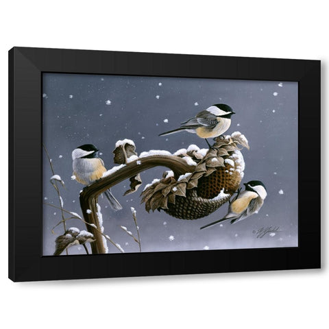 Winter Trio Black Modern Wood Framed Art Print by Goebel, Wilhelm
