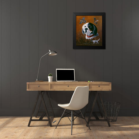 English Setter Black Modern Wood Framed Art Print by Goebel, Wilhelm