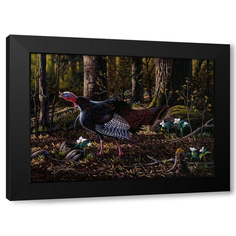 Hillside Gobbler Black Modern Wood Framed Art Print by Goebel, Wilhelm