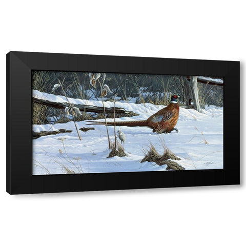 Fenceline Strut Black Modern Wood Framed Art Print with Double Matting by Goebel, Wilhelm