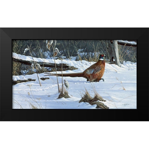 Fenceline Strut Black Modern Wood Framed Art Print by Goebel, Wilhelm