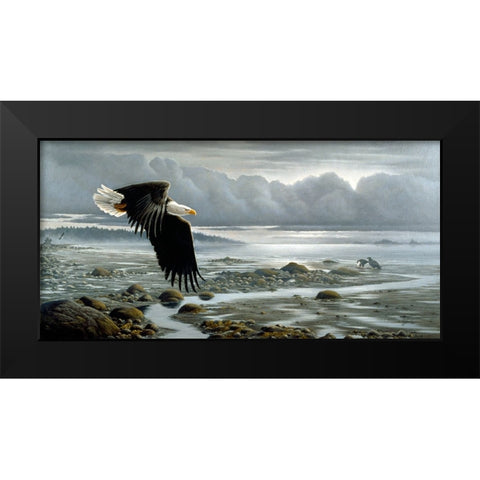 Lowtide - Bald Eagle Black Modern Wood Framed Art Print by Goebel, Wilhelm