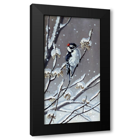 Winter Berries Black Modern Wood Framed Art Print by Goebel, Wilhelm