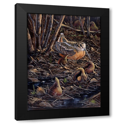Return To Spring Black Modern Wood Framed Art Print with Double Matting by Goebel, Wilhelm
