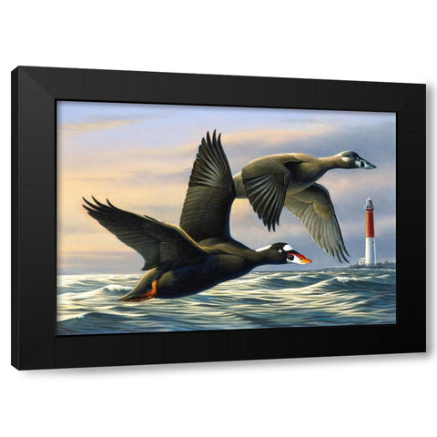 Surf Scooters Black Modern Wood Framed Art Print by Goebel, Wilhelm
