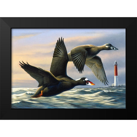 Surf Scooters Black Modern Wood Framed Art Print by Goebel, Wilhelm